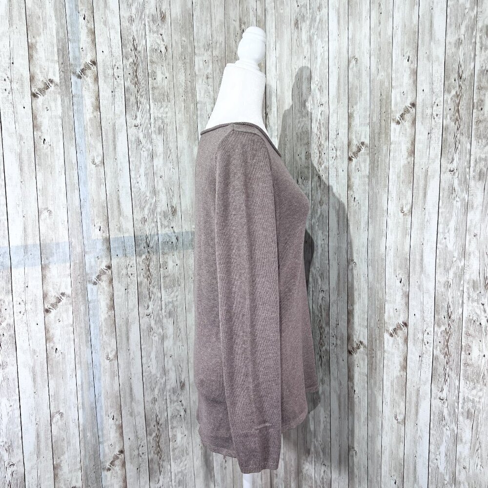 Women's Old Navy Long Sleeve Sweater | Brown | Scoop Neck Top | Size Medium - Picture 3 of 12